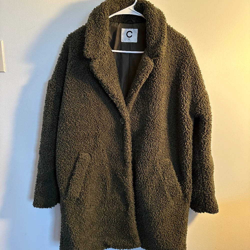 Teddy jacket olive green